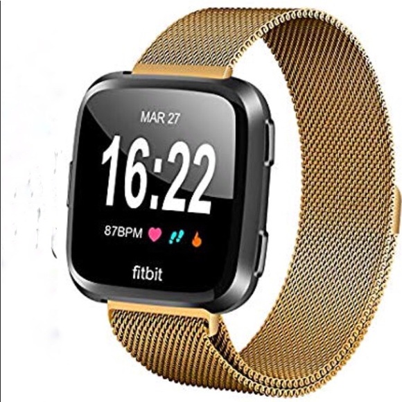 gold fitbit versa band